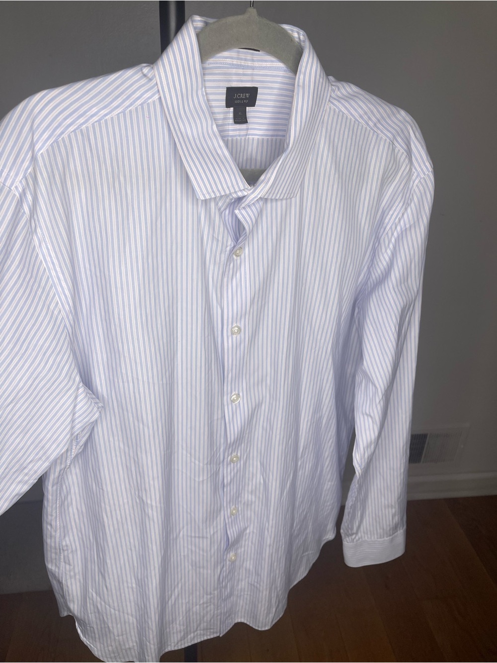 J. Crew Light Blue and White Striped Dress Shirt